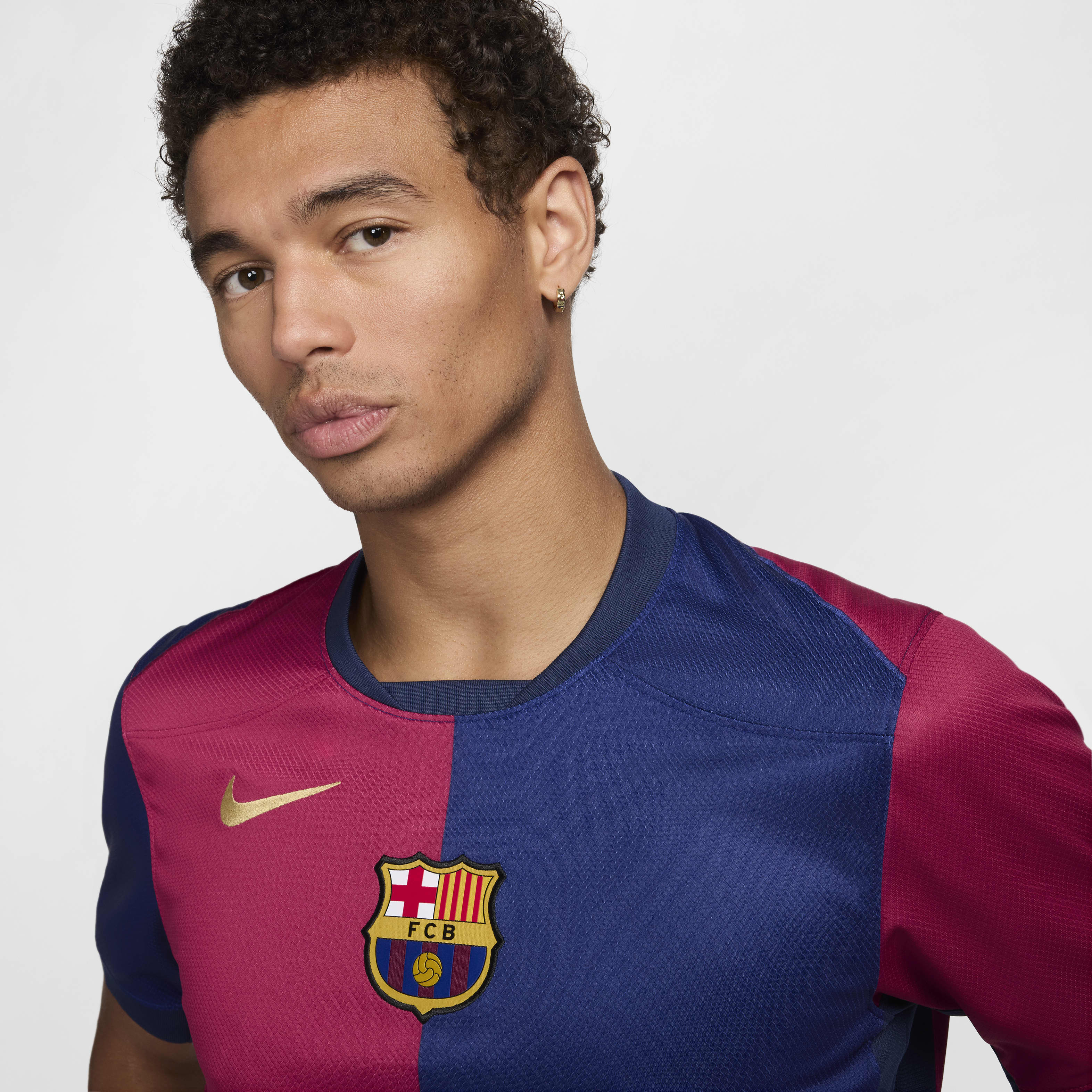 Rare Nike Soccer Athletic Shirt Jersey Blue FCB Barcelona